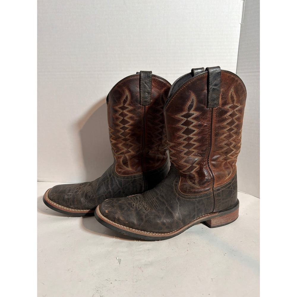 Laredo Mens 7855 Brown Leather Square Toe Western Cowboy Boots Size 10.5 D